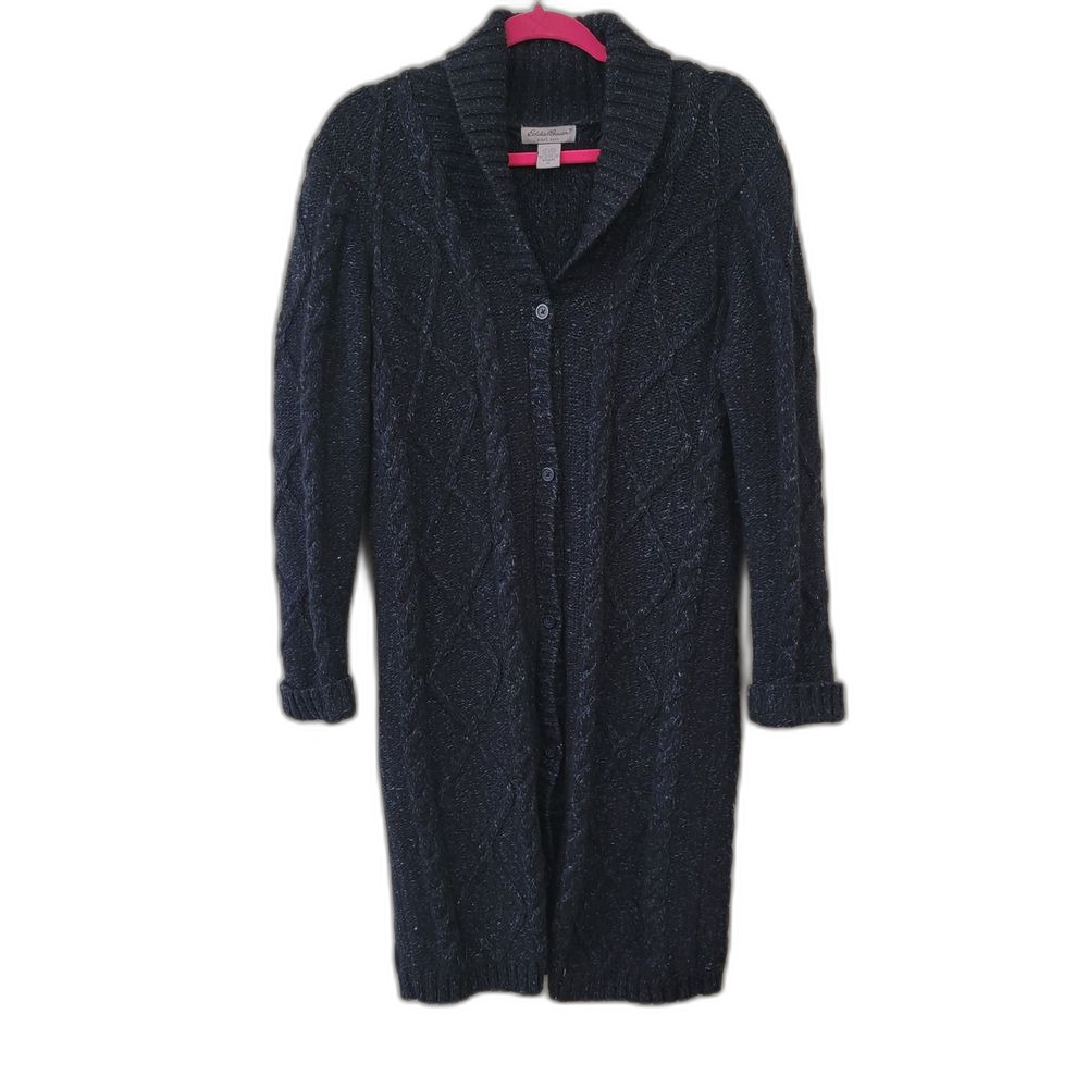 Eddie Bauer Dark Blue Cable Knit Cardigan